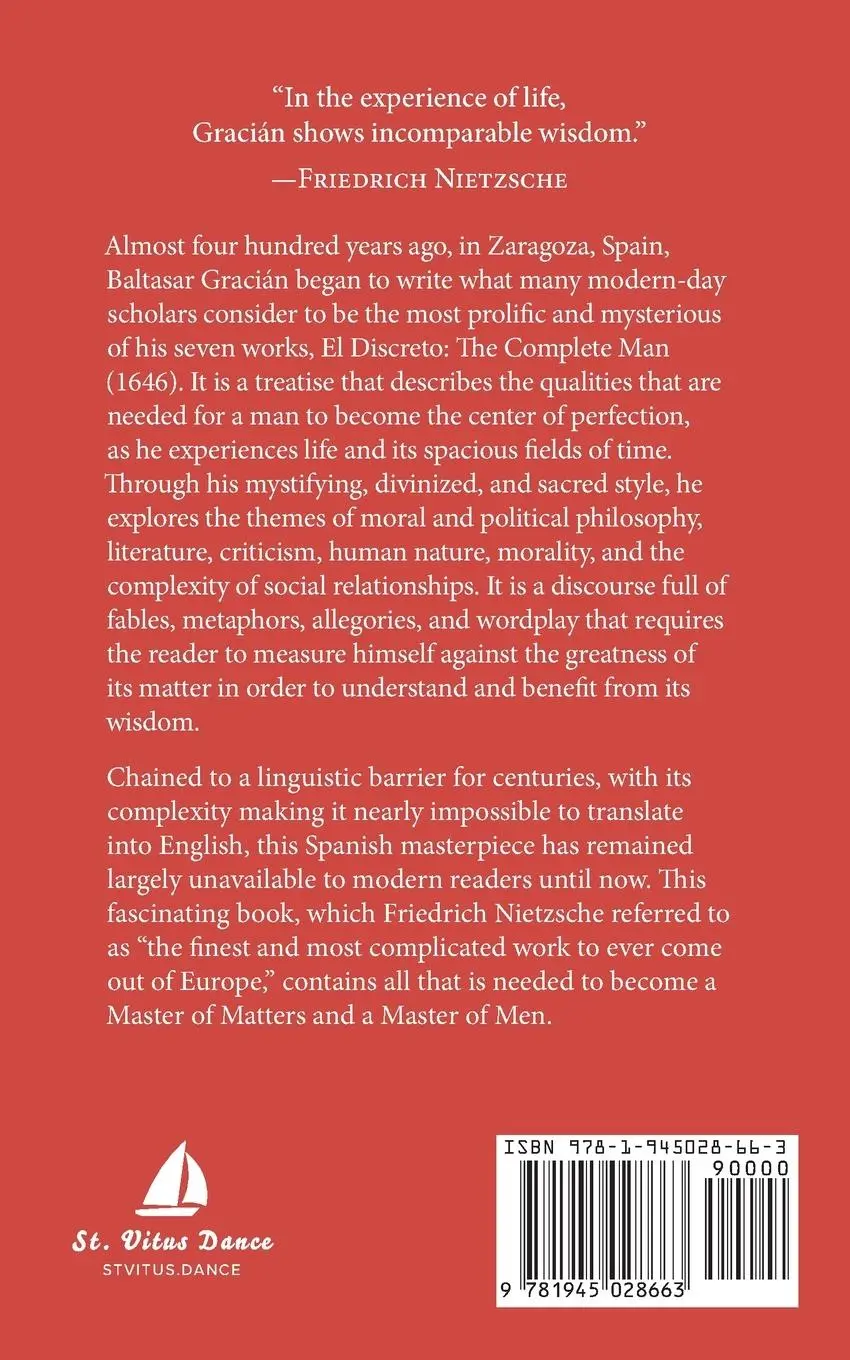 Rückseite: 9781945028663 | El Discreto | The Complete Man (1646) | Baltasar Gracián | Taschenbuch