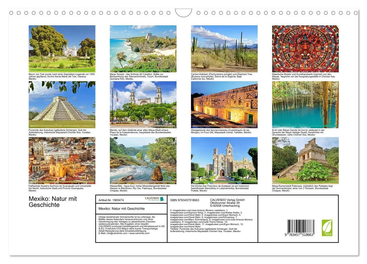 Bild: 9783457518663 | Mexiko: Natur mit Geschichte (Wandkalender 2026 DIN A3 quer),...