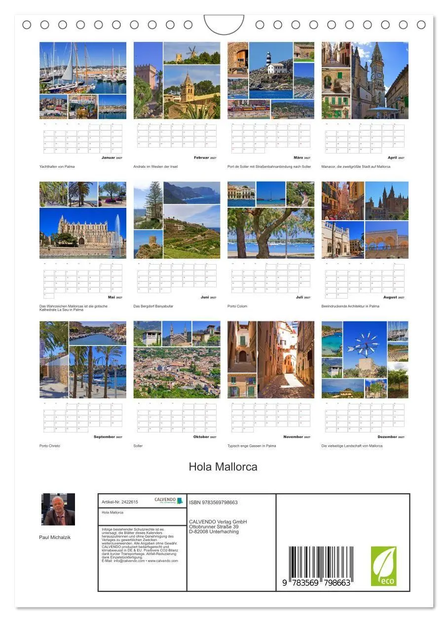 Bild: 9783569798663 | Hola Mallorca (Wandkalender 2027 DIN A4 hoch), CALVENDO Monatskalender