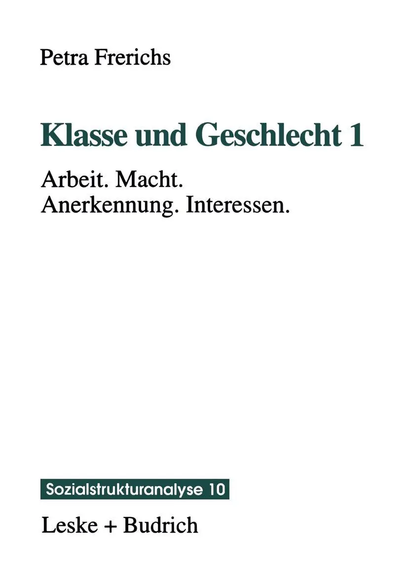 Cover: 9783810018663 | Klasse und Geschlecht 1 | Arbeit. Macht. Anerkennung. Interessen