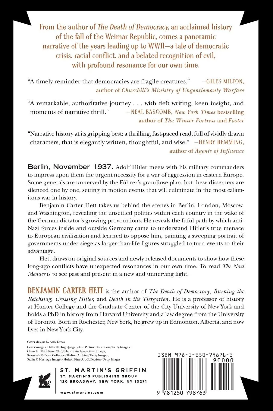 Rückseite: 9781250798763 | The Nazi Menace | Benjamin Carter Hett | Taschenbuch | Englisch | 2021