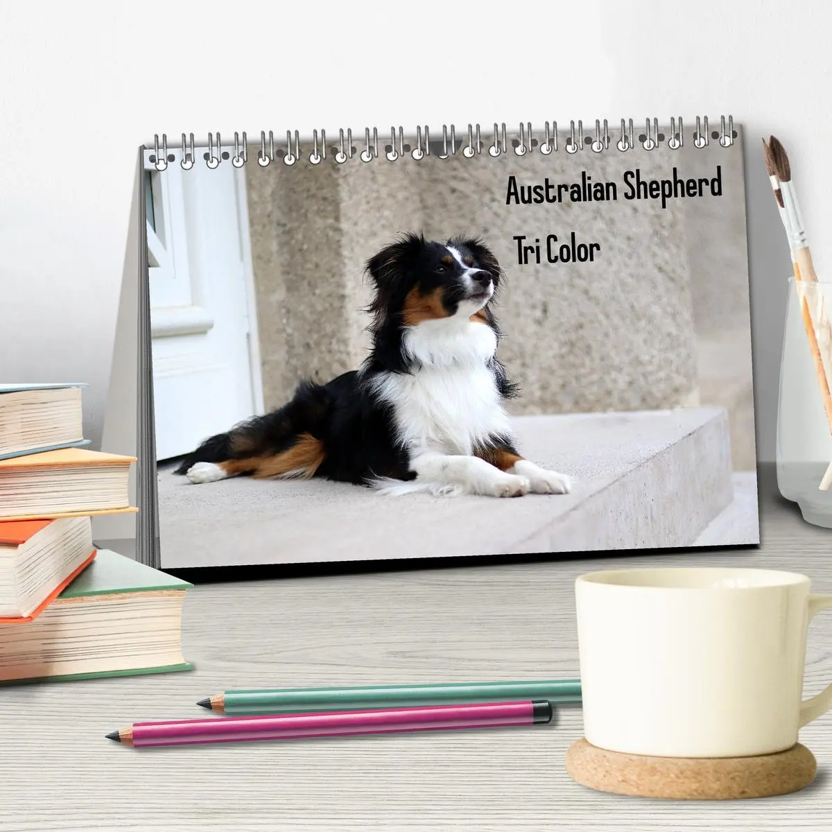 Bild: 9783457678763 | Australian Shepherd Tri Color (Tischkalender 2026 DIN A5 quer),...