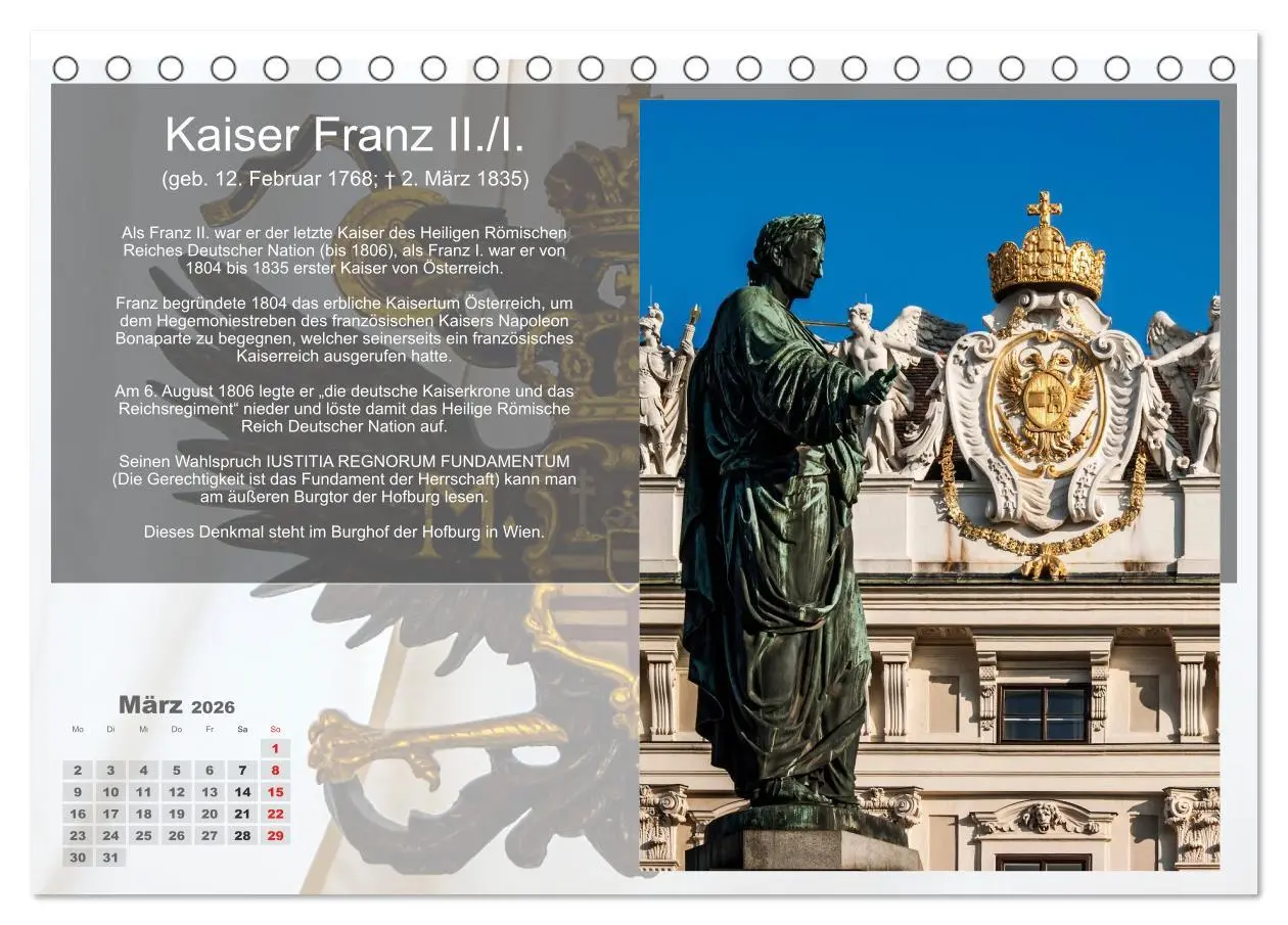 Bild: 9783516218763 | Auf den Spuren der Habsburger (Tischkalender 2026 DIN A5 quer),...