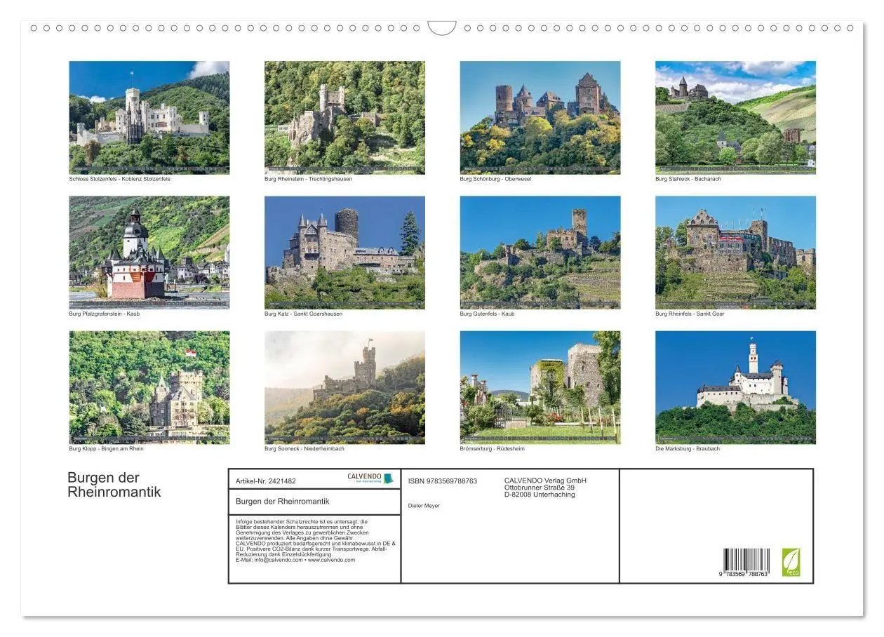 Bild: 9783569788763 | Burgen der Rheinromantik (Wandkalender 2027 DIN A2 quer), CALVENDO...