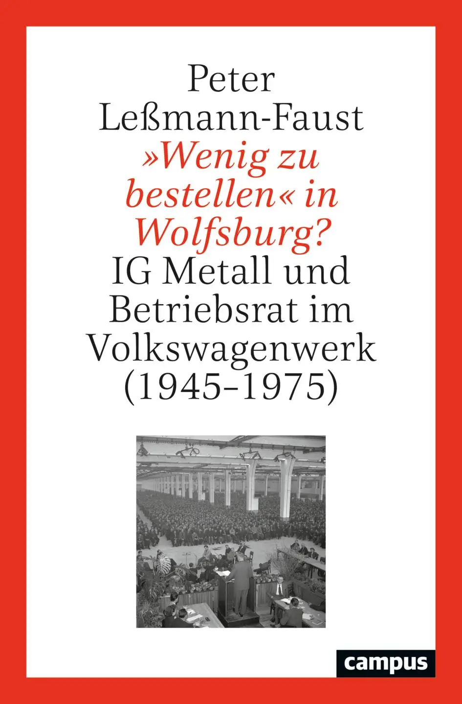 Cover: 9783593518763 | 'Wenig zu bestellen' in Wolfsburg? | Peter Leßmann-Faust | Taschenbuch