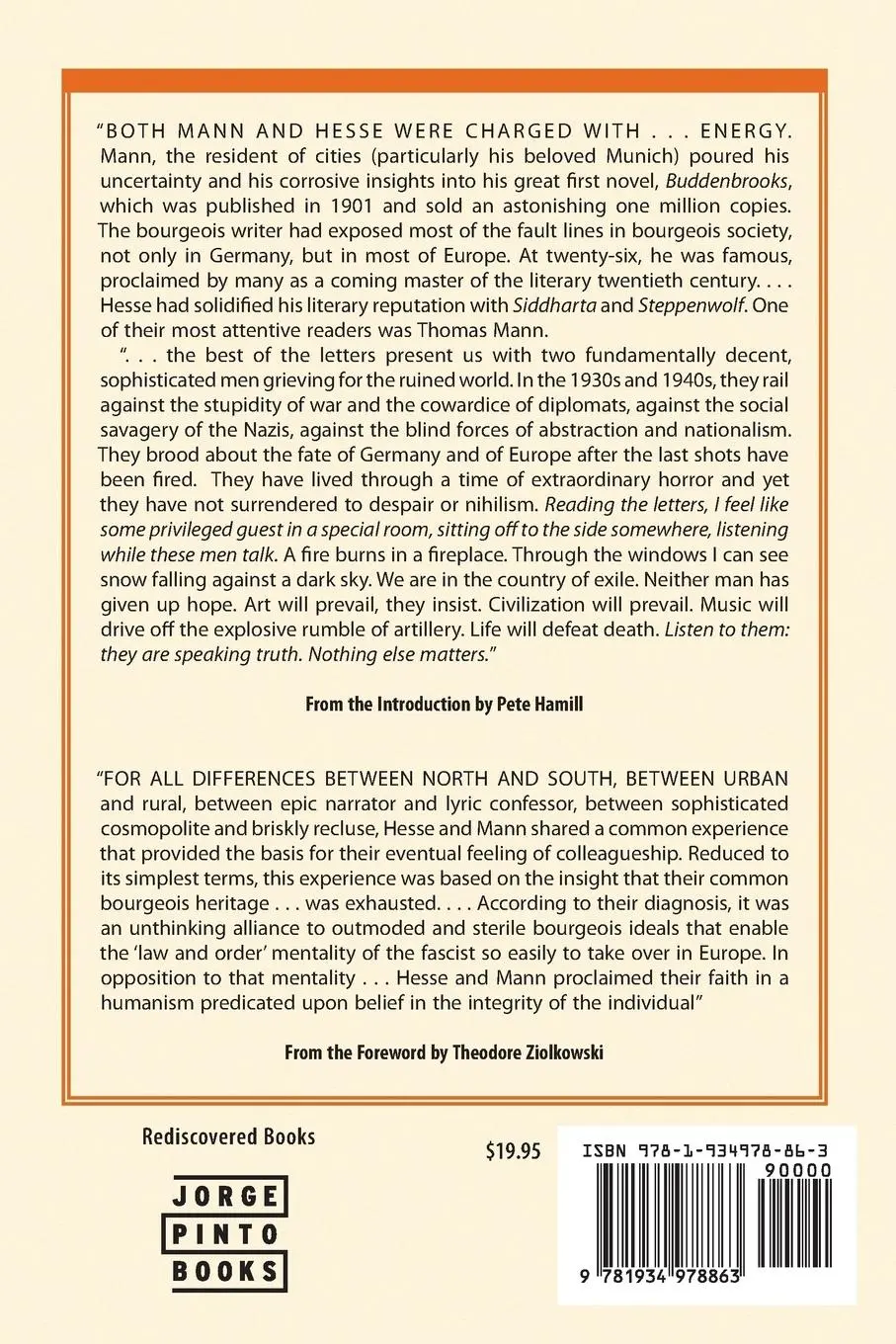 Rückseite: 9781934978863 | The Hesse-Mann Letters | Hermann Hesse (u. a.) | Taschenbuch | 2016
