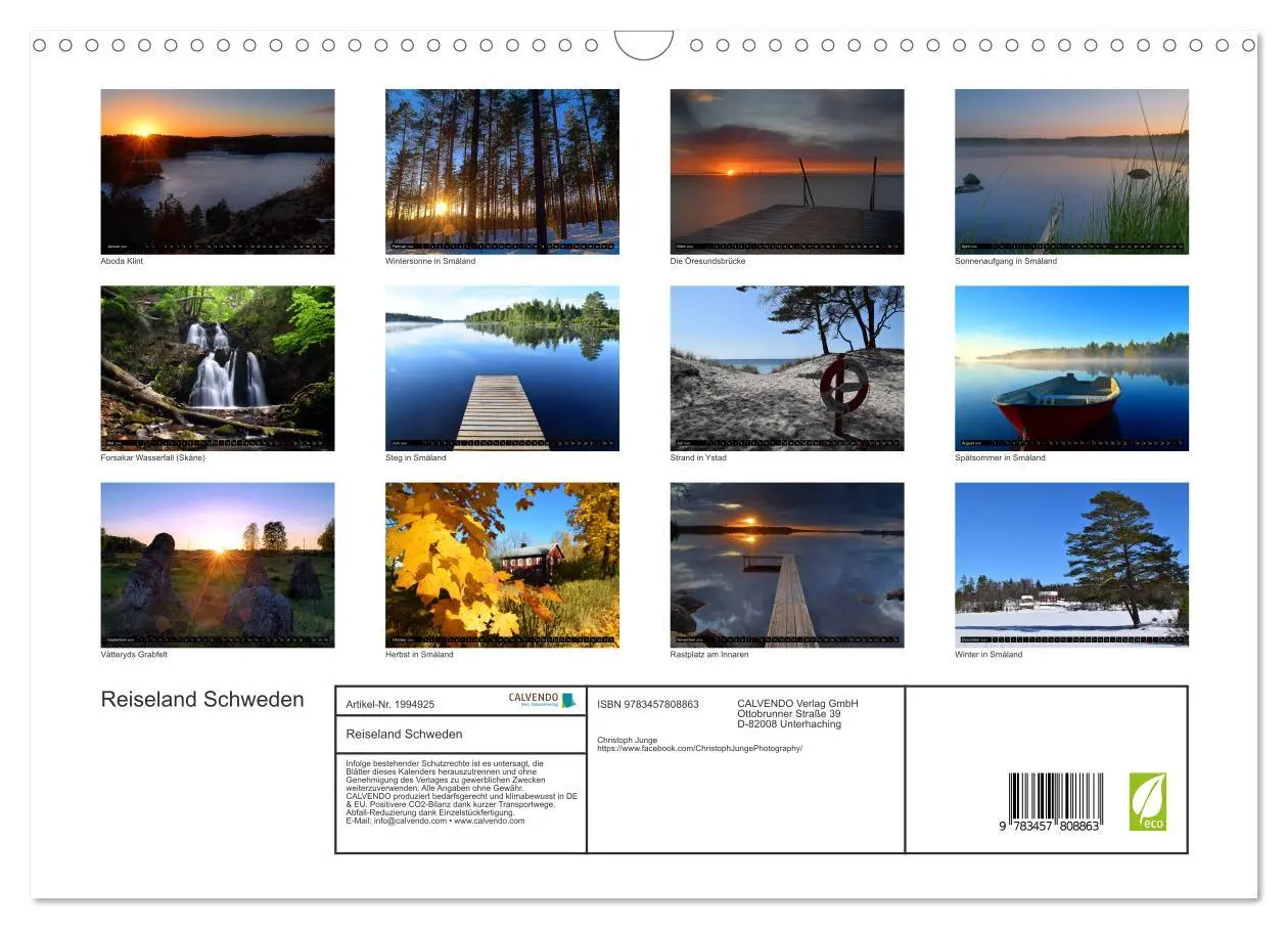Bild: 9783457808863 | Reiseland Schweden (Wandkalender 2026 DIN A3 quer), CALVENDO...
