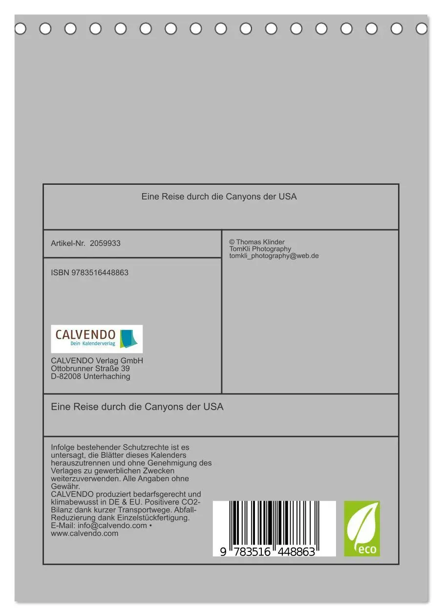 Bild: 9783516448863 | Eine Reise durch die Canyons der USA (Tischkalender 2026 DIN A5...