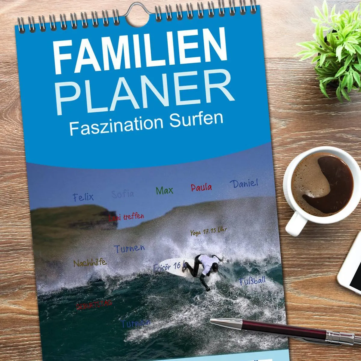 Bild: 9783516518863 | Familienplaner 2026 - Faszination Surfen mit 5 Spalten...