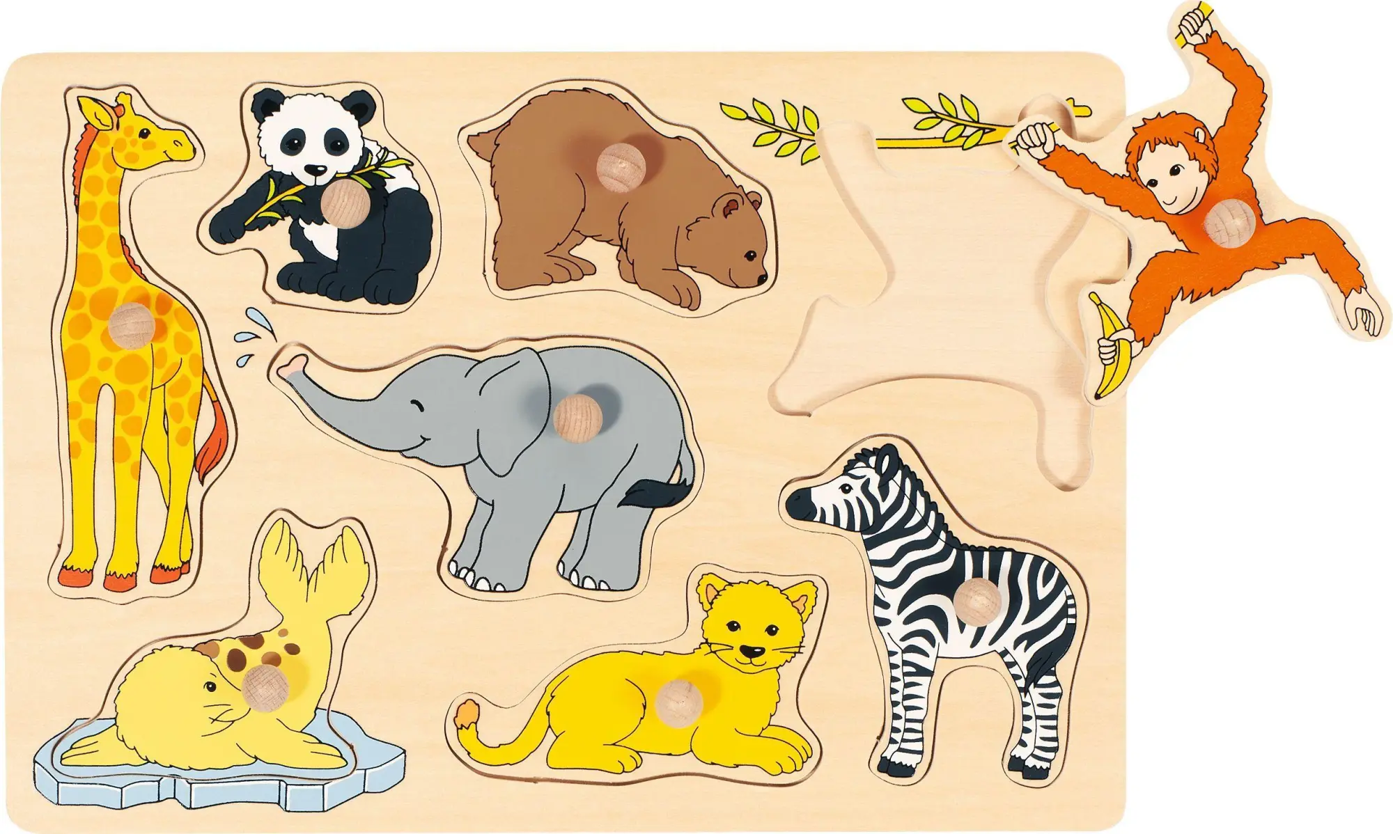 Cover: 4013594579063 | Steckpuzzle Tierkinder | 30 x 21 x 2,4 cm, Holz, 8 Teile, per Stück