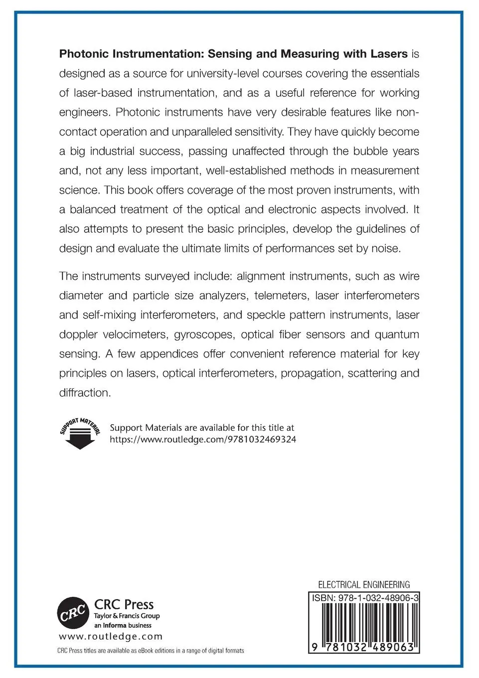 Rückseite: 9781032489063 | Photonic Instrumentation | Sensing and Measuring with Lasers | Donati