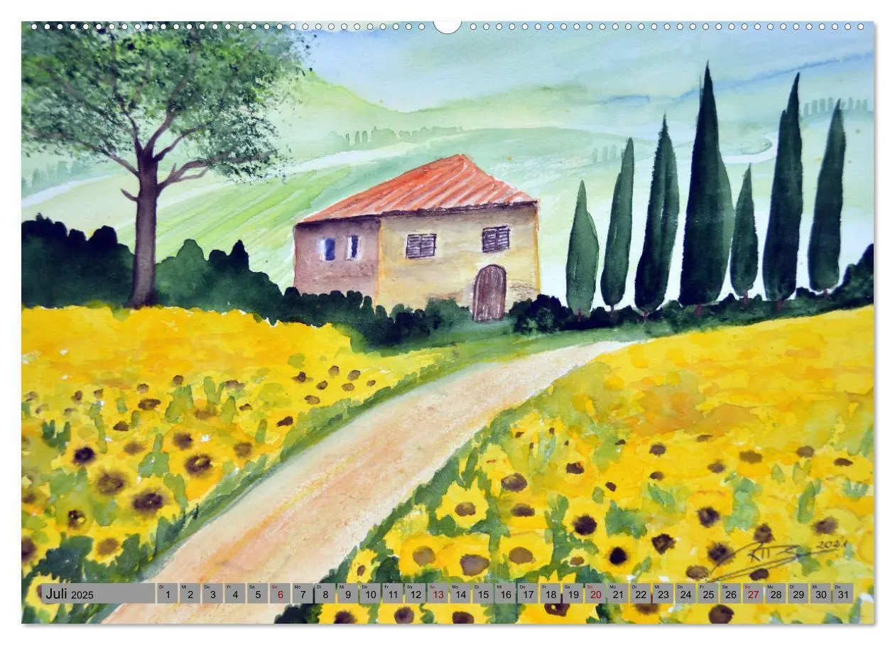 Bild: 9783383819063 | Toskana Aquarelle (Wandkalender 2025 DIN A2 quer), CALVENDO...