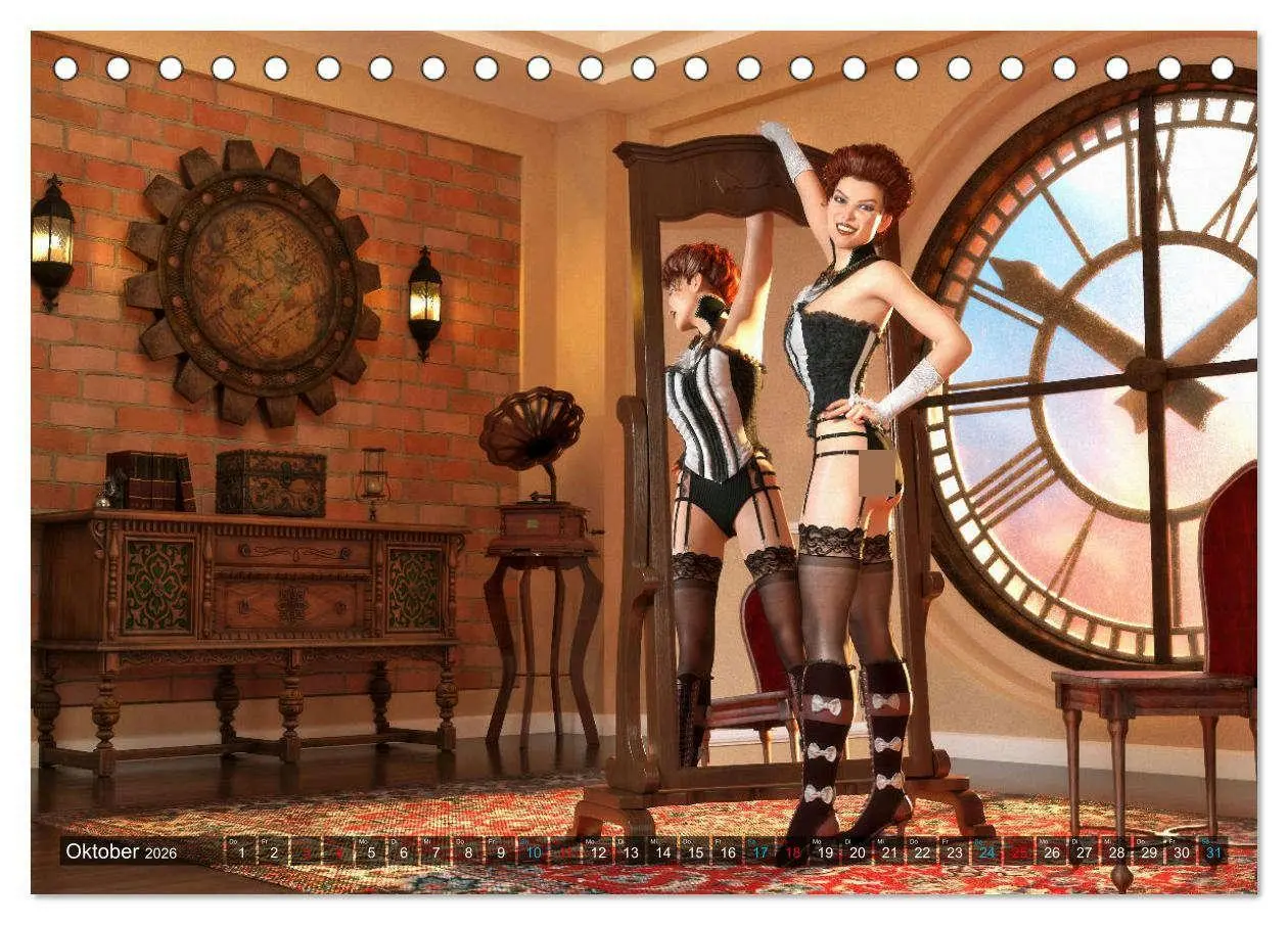 Bild: 9783457619063 | Steampunk Ladys Pin Up (Tischkalender 2026 DIN A5 quer), CALVENDO...