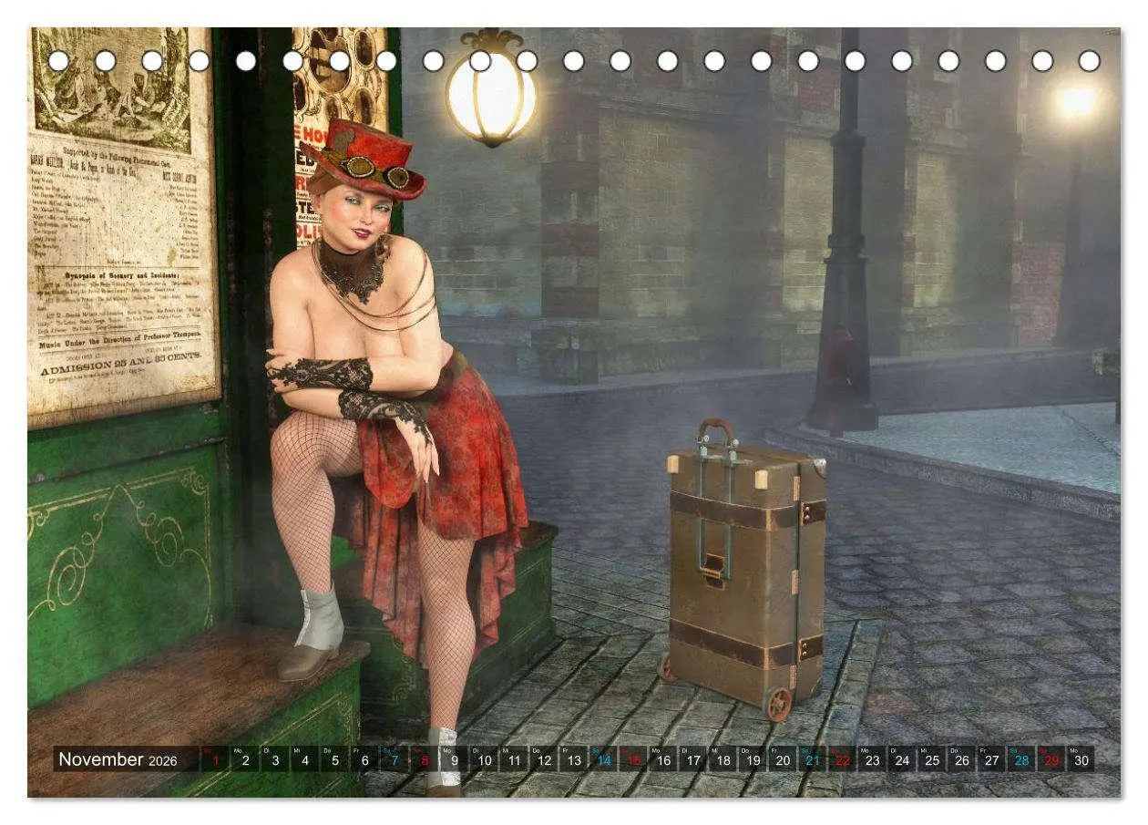 Bild: 9783457619063 | Steampunk Ladys Pin Up (Tischkalender 2026 DIN A5 quer), CALVENDO...