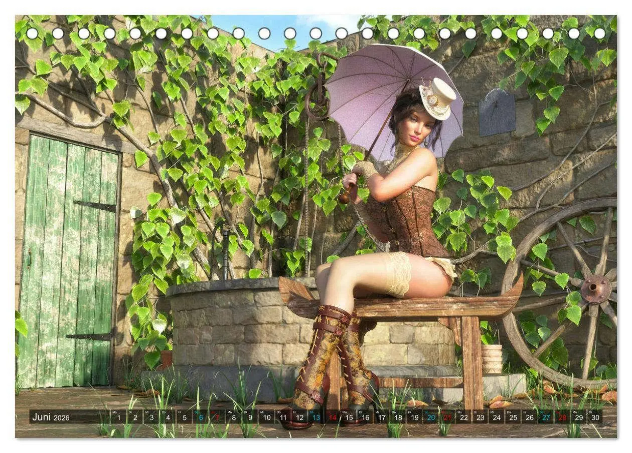 Bild: 9783457619063 | Steampunk Ladys Pin Up (Tischkalender 2026 DIN A5 quer), CALVENDO...
