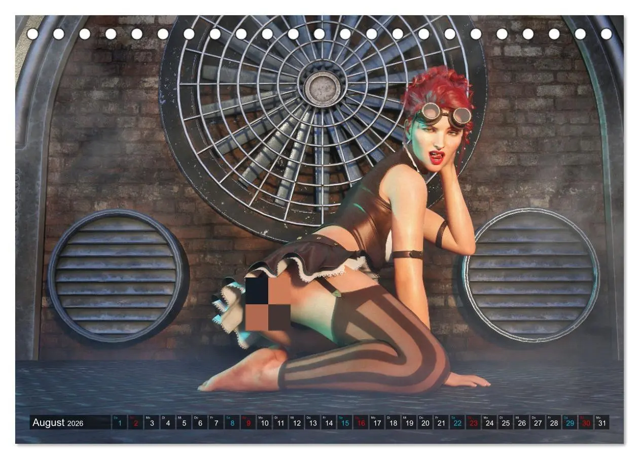 Bild: 9783457619063 | Steampunk Ladys Pin Up (Tischkalender 2026 DIN A5 quer), CALVENDO...