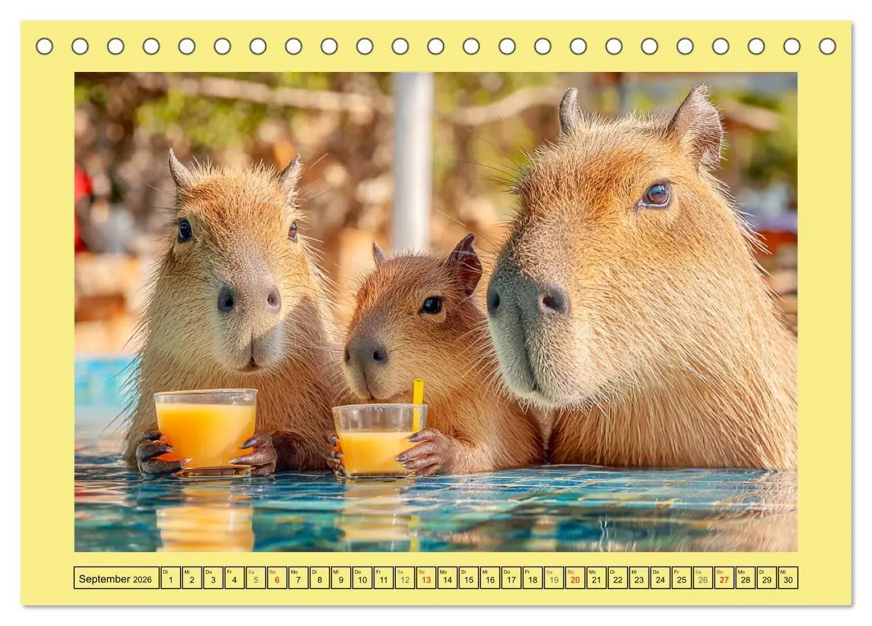 Bild: 9783516709063 | Capybaras on Tour. Wasserschweine als Weltenbummler (Tischkalender...