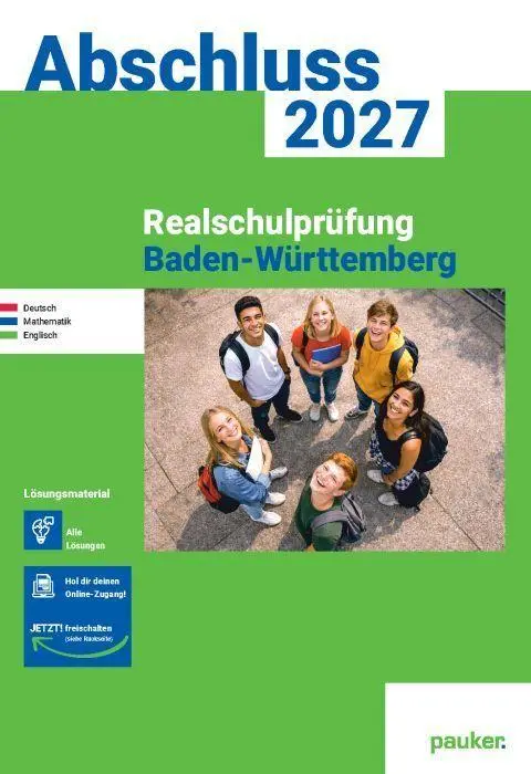 Cover: 9783889979063 | pauker. Lösungen - Realschulprüfung Baden-Württemberg 2027 | Verlag