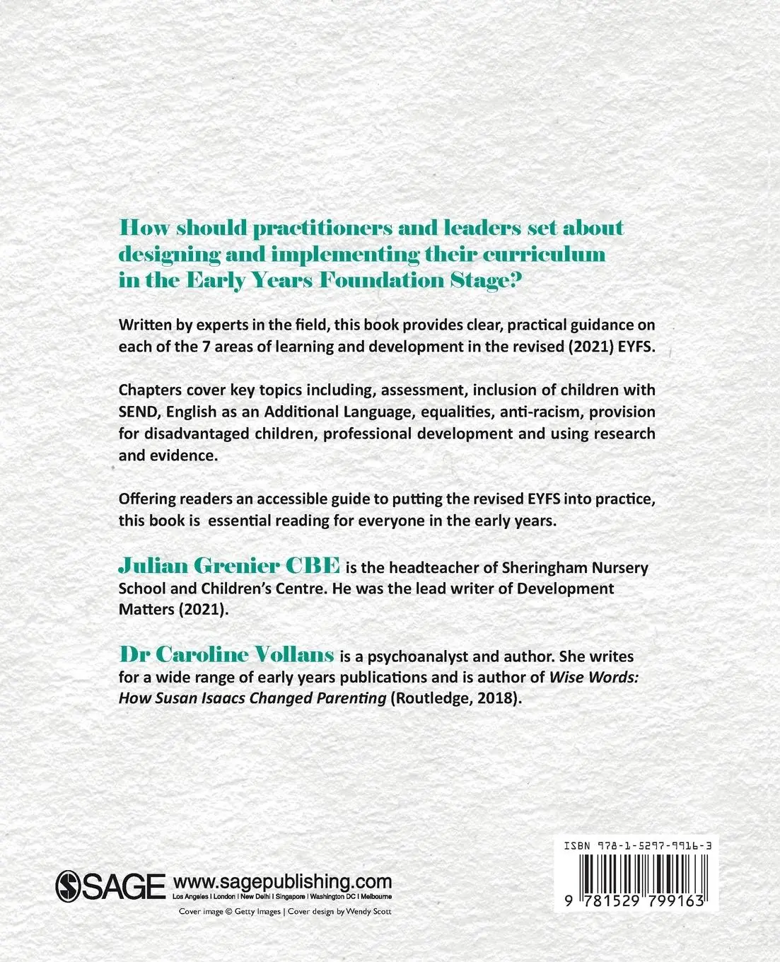 Rückseite: 9781529799163 | Putting the EYFS Curriculum into Practice | Julian Grenier (u. a.)