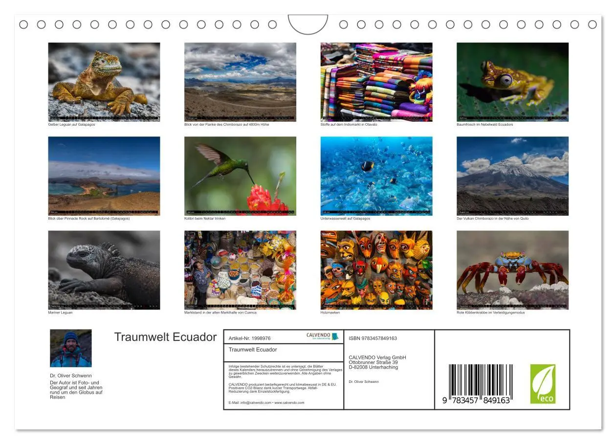 Bild: 9783457849163 | Traumwelt Ecuador (Wandkalender 2026 DIN A4 quer), CALVENDO...