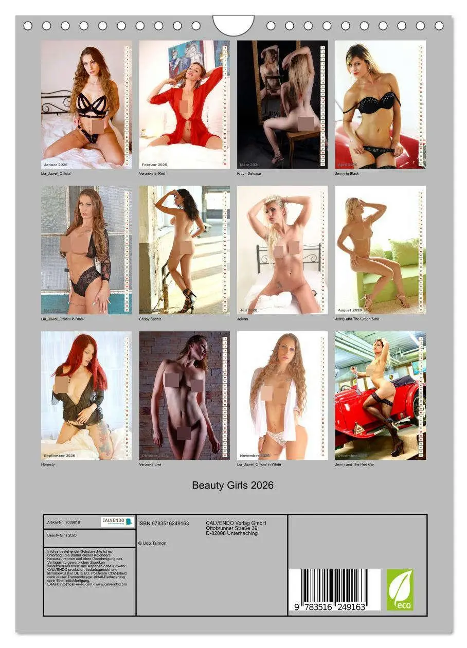 Bild: 9783516249163 | Beauty Girls 2026 (Wandkalender 2026 DIN A4 hoch), CALVENDO...