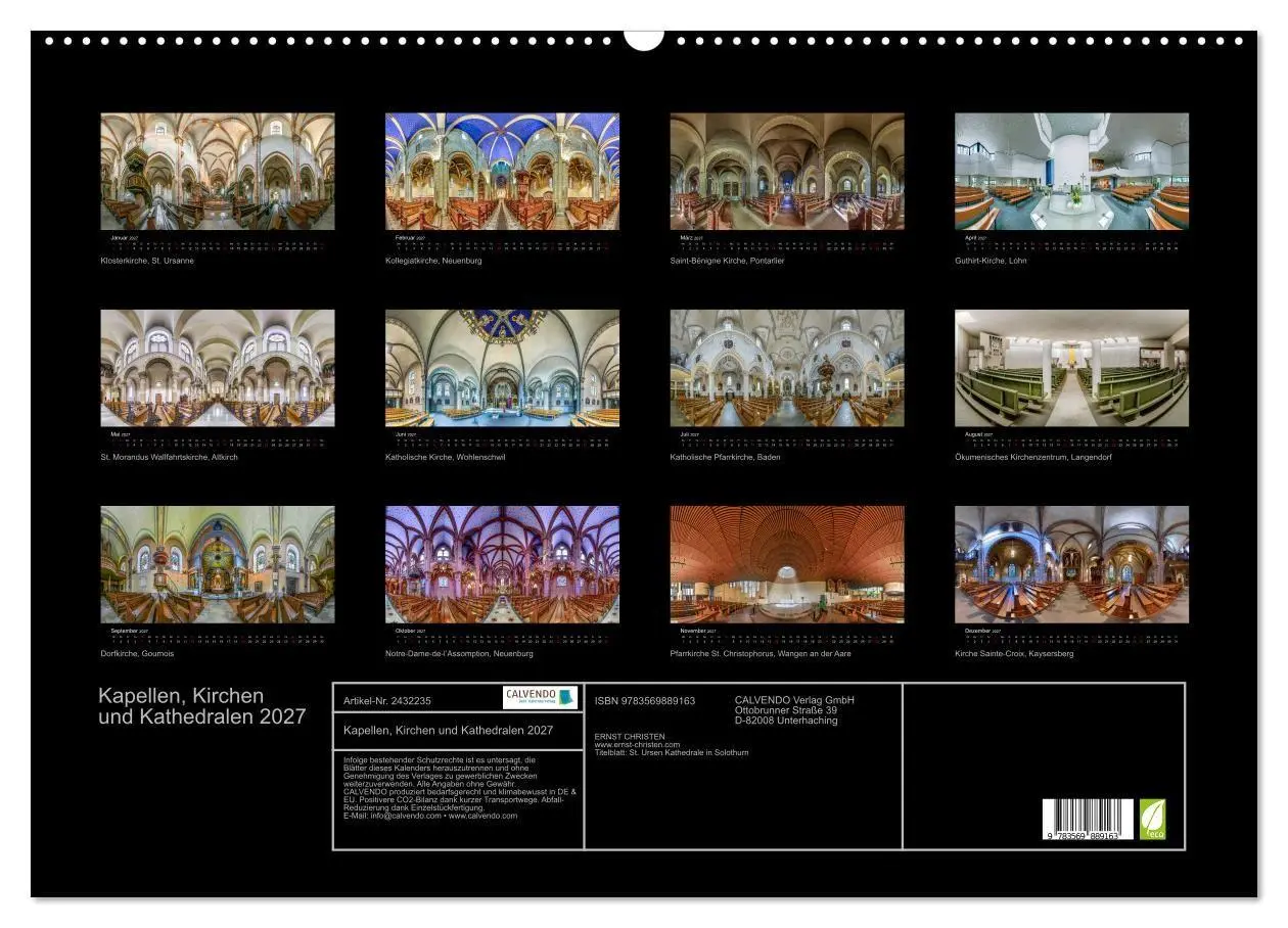 Bild: 9783569889163 | Kapellen, Kirchen und Kathedralen 2027 (Wandkalender 2027 DIN A2...