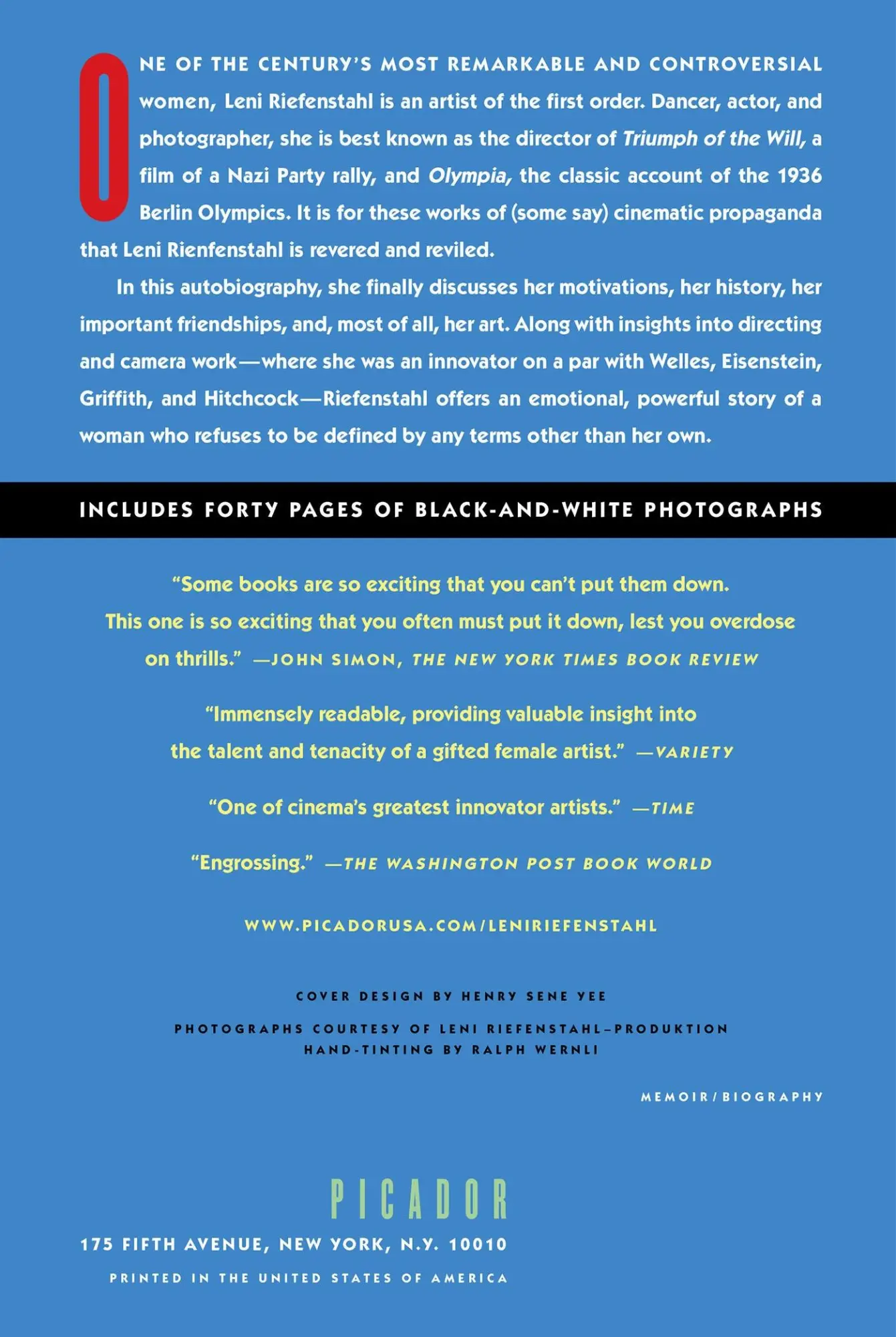 Rückseite: 9780312119263 | Leni Riefenstahl | Leni Riefenstahl | Taschenbuch | Englisch | 2000