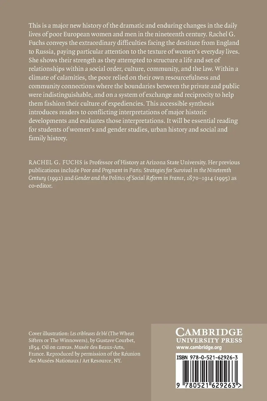 Rückseite: 9780521629263 | Gender and Poverty in Nineteenth-Century Europe | Rachel Ginnis Fuchs
