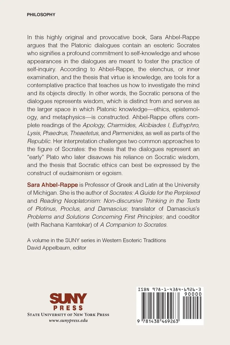 Rückseite: 9781438469263 | Socratic Ignorance and Platonic Knowledge in the Dialogues of Plato