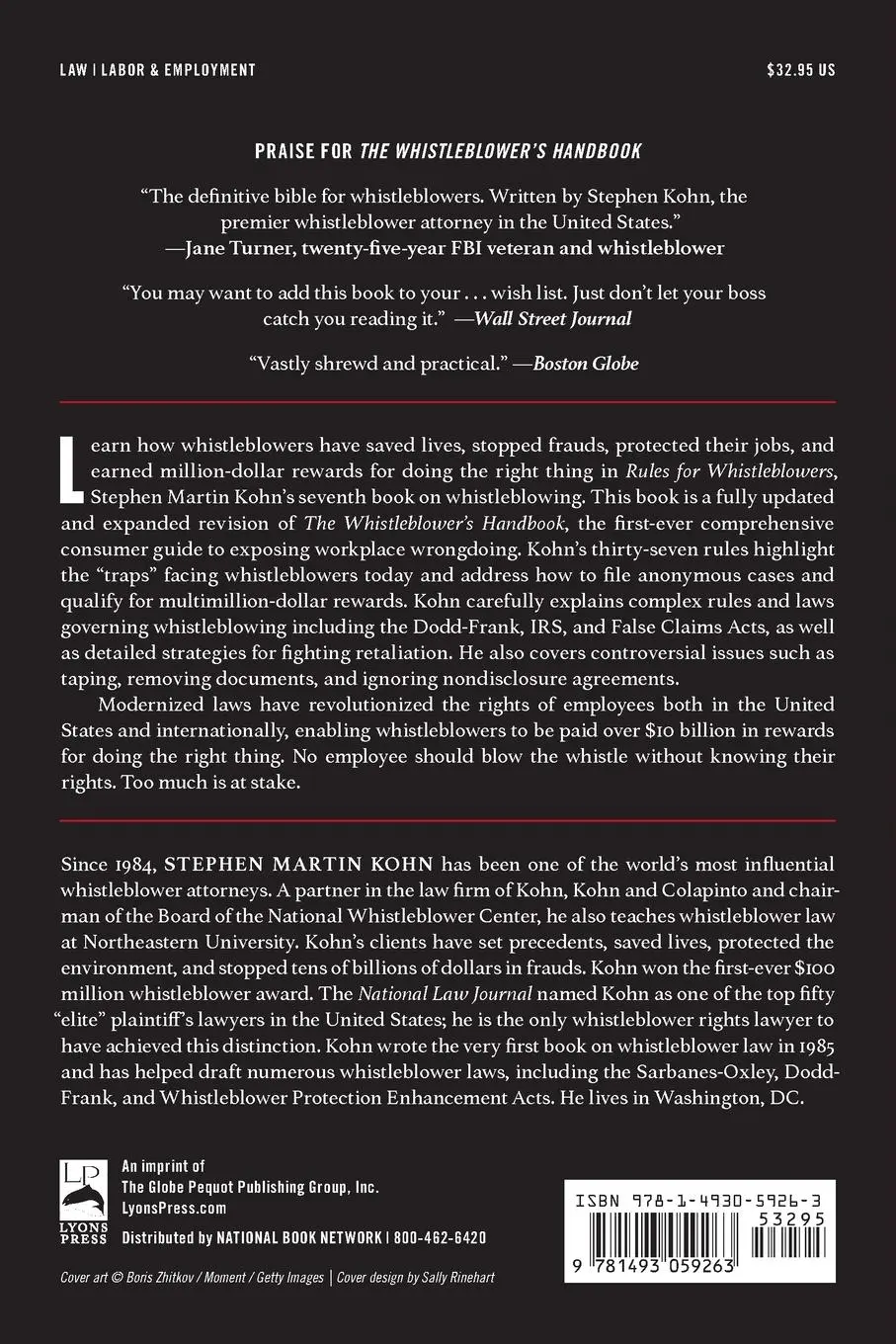 Rückseite: 9781493059263 | Rules for Whistleblowers | A Handbook for Doing What's Right | Kohn