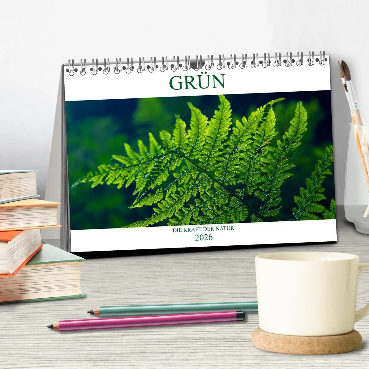 Bild: 9783457769263 | GRÜN . Die Kraft der Natur (Tischkalender 2026 DIN A5 quer),...