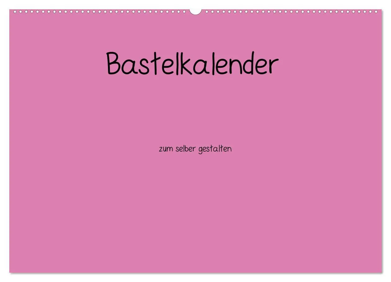 Cover: 9783516169263 | Bastelkalender - Pink (Wandkalender 2026 DIN A2 quer), CALVENDO...