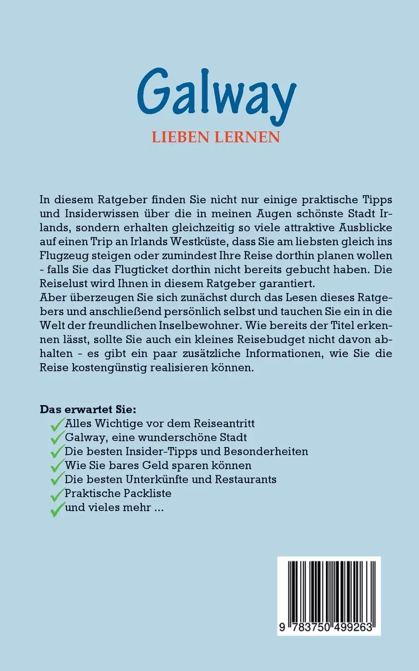 Rückseite: 9783750499263 | Galway lieben lernen: Der perfekte Reiseführer für einen...