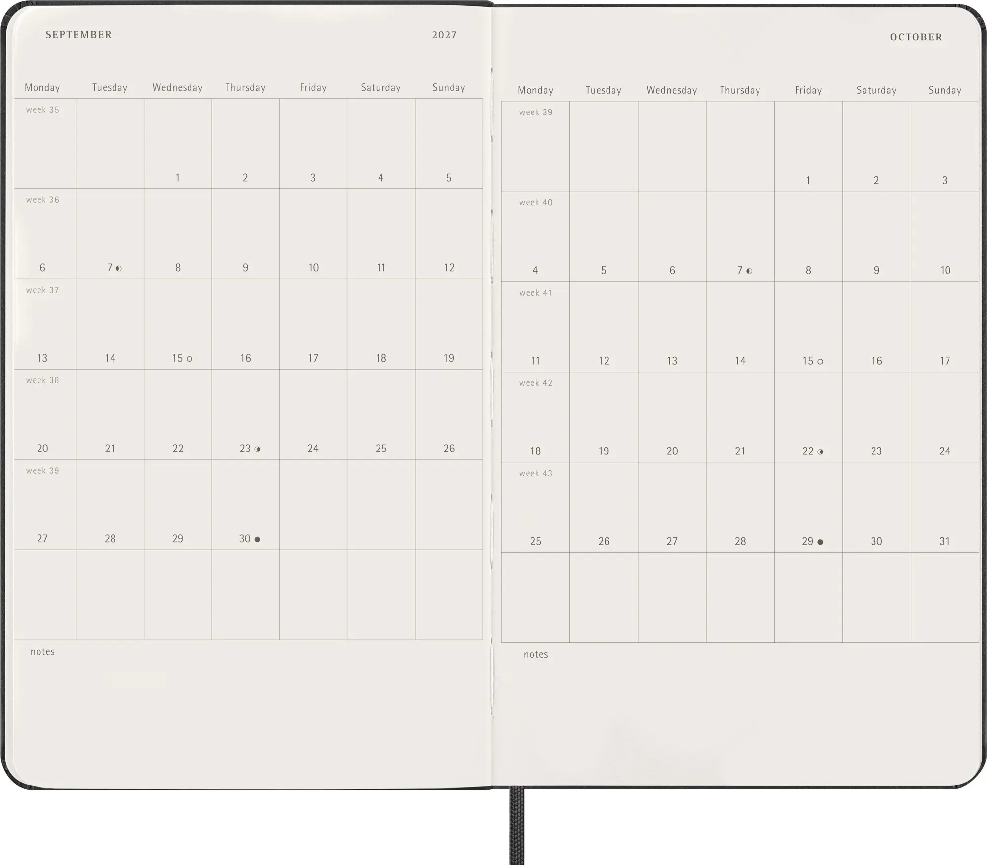 Bild: 8056999279363 | Moleskine 12 Monate Tageskalender 2027, Large/A5, 1 Tag = 1 Seite,...