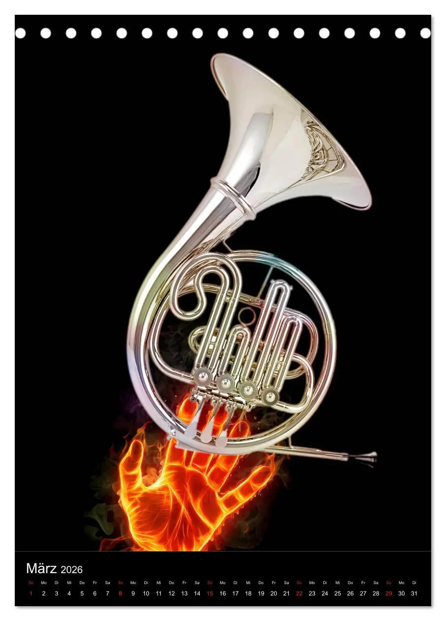 Bild: 9783516399363 | Musik Blasinstrumente (Tischkalender 2026 DIN A5 hoch), CALVENDO...