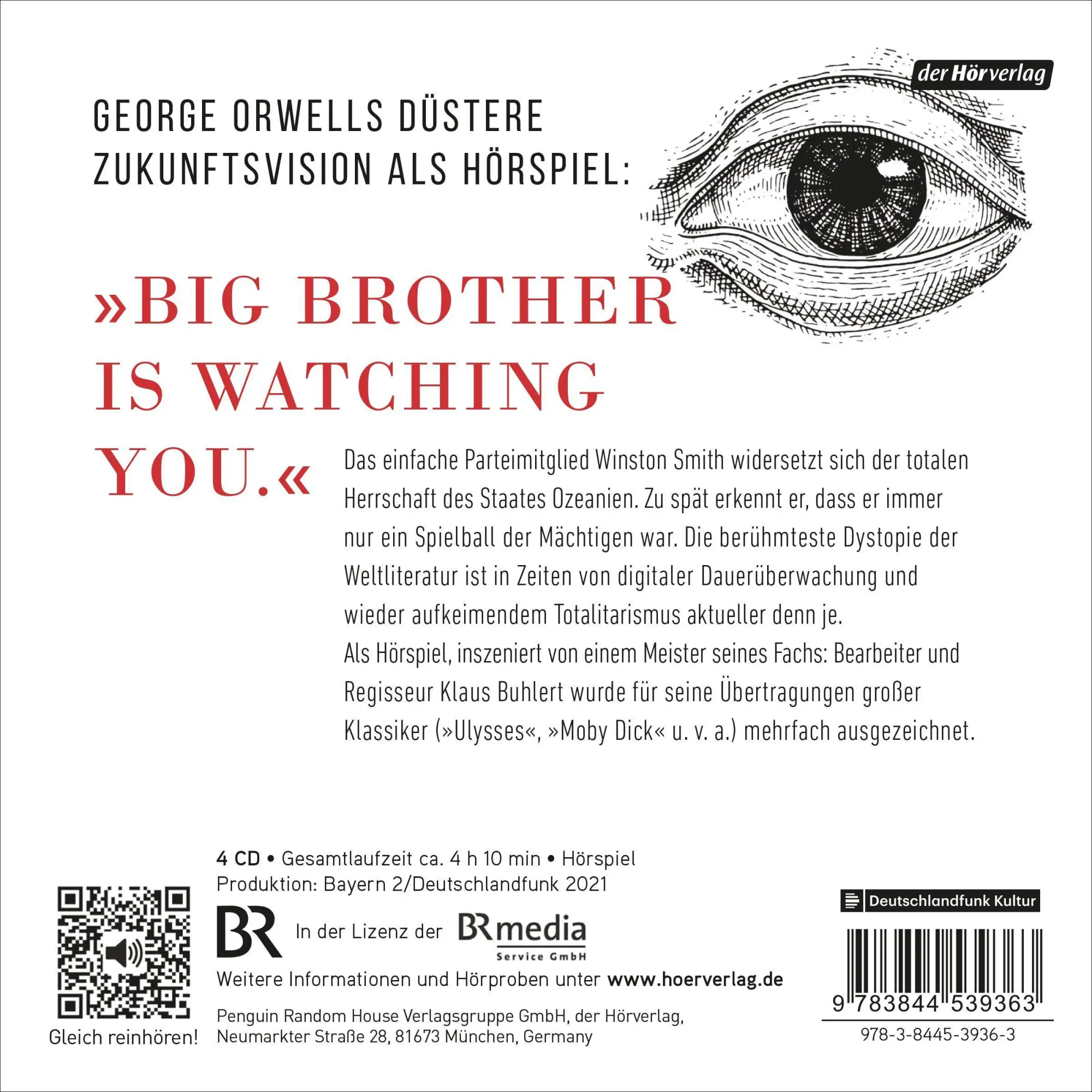 Bild: 9783844539363 | 1984 | Das Hörspiel | George Orwell | Audio-CD | 4 Audio-CDs | Deutsch
