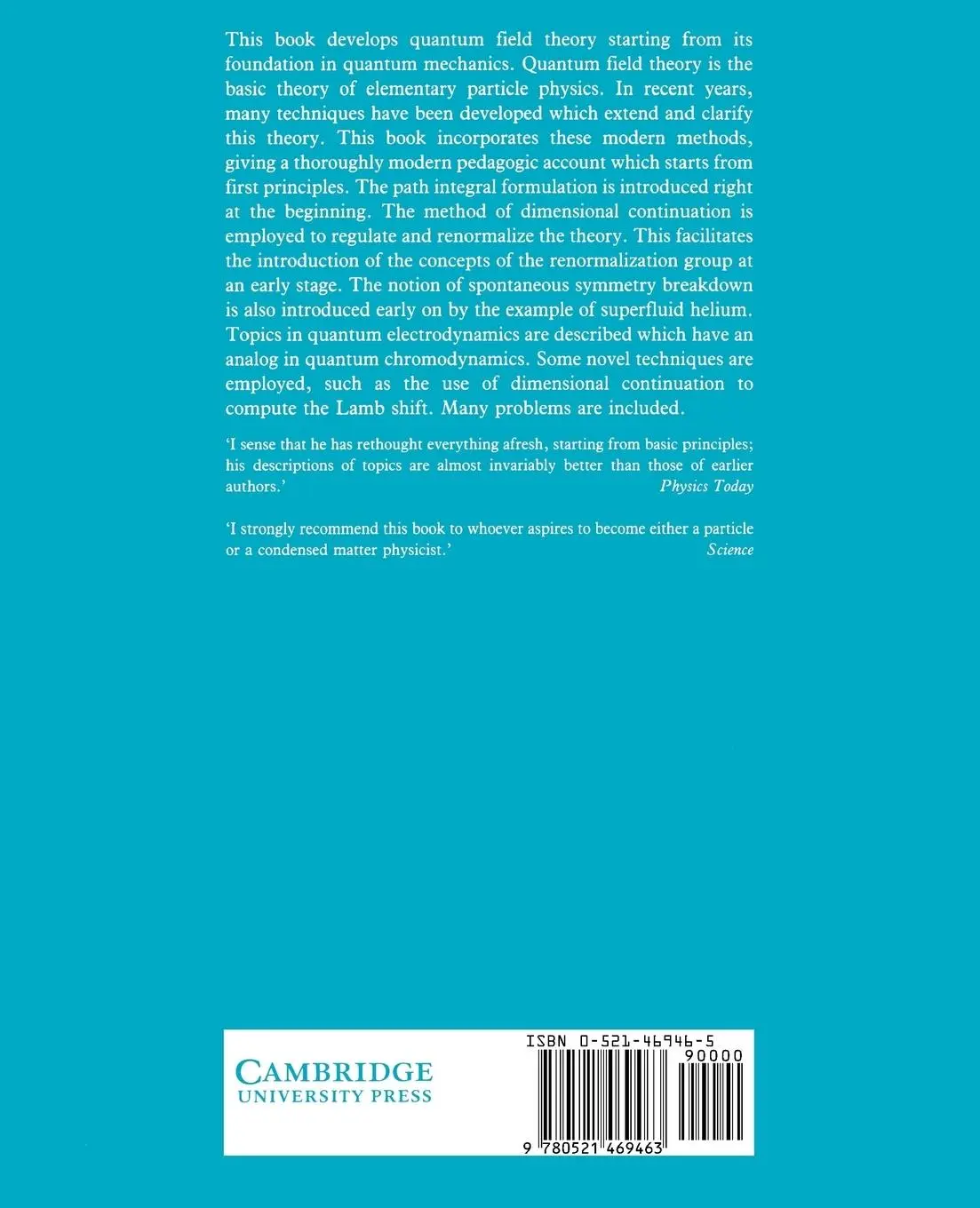 Rückseite: 9780521469463 | Quantum Field Theory | Lowell S. Brown (u. a.) | Taschenbuch | 2001