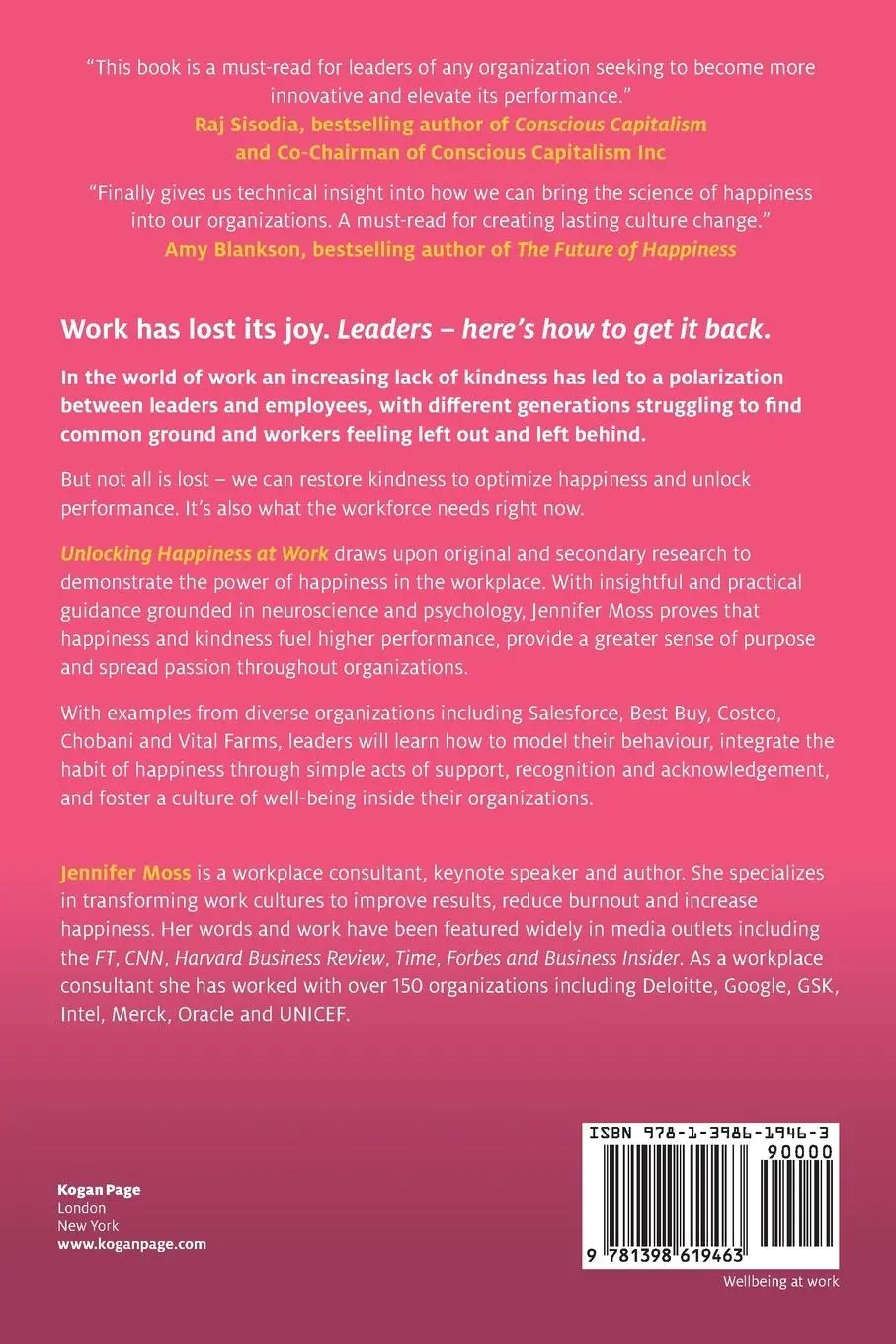 Rückseite: 9781398619463 | Unlocking Happiness at Work | Moss | Taschenbuch | Englisch | 2025