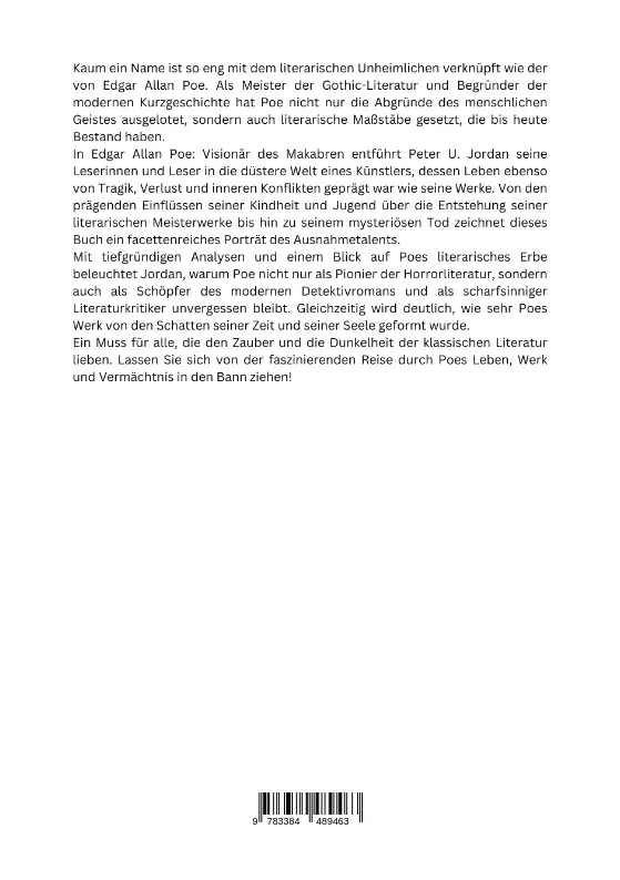 Bild: 9783384489463 | Edgar Allan Poe: Visionär des Makabren | Peter U. Jordan | Taschenbuch
