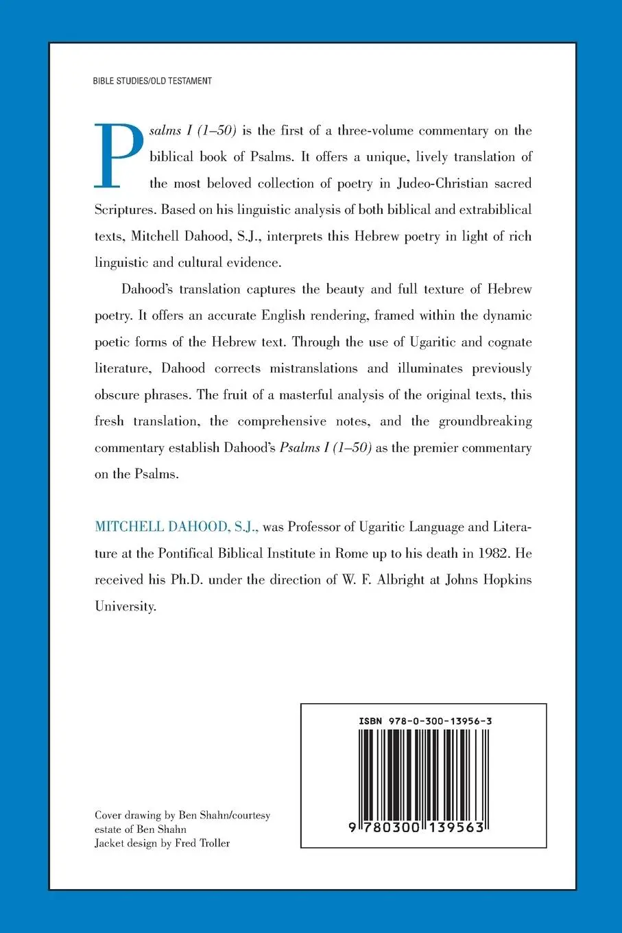 Rückseite: 9780300139563 | Psalms I 1-50 | Mitchell Dahood | Taschenbuch | Englisch | 2007