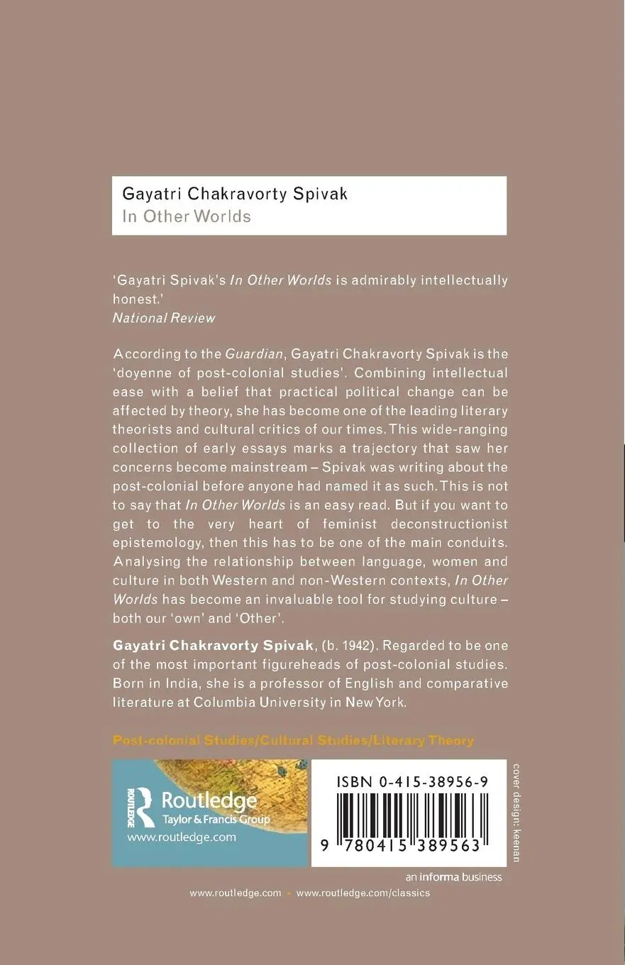Rückseite: 9780415389563 | In Other Worlds | Essays In Cultural Politics | Spivak | Taschenbuch