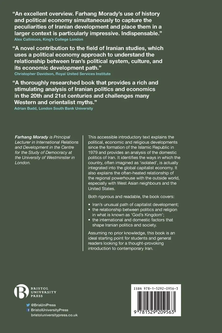Rückseite: 9781529209563 | Contemporary Iran | Politics, Economy, Religion | Farhang Morady