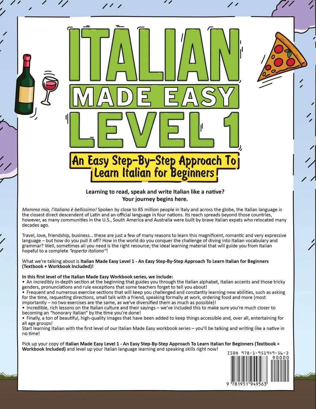 Rückseite: 9781951949563 | Italian Made Easy Level 1 | Lingo Mastery | Taschenbuch | Englisch