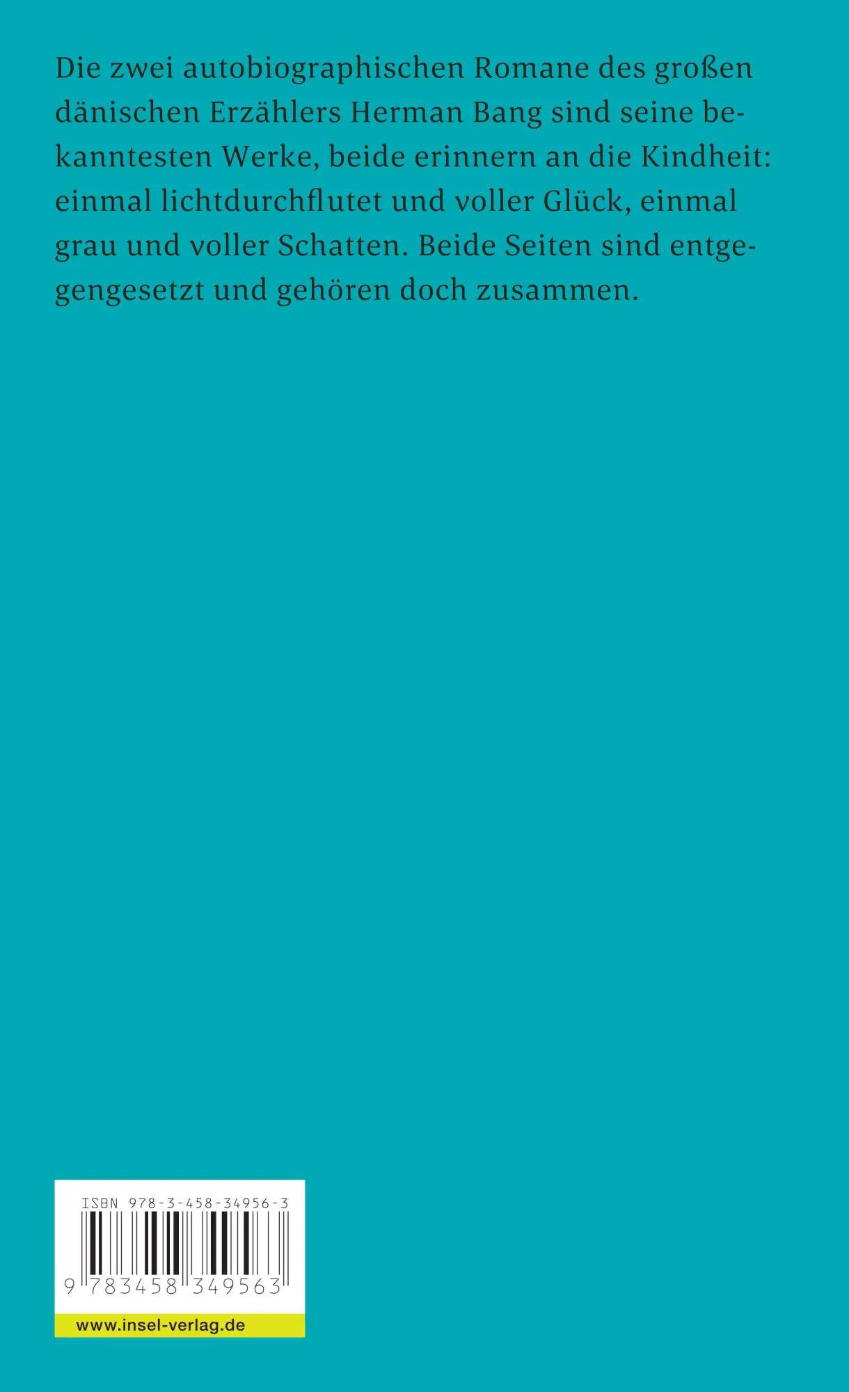 Rückseite: 9783458349563 | Das weiße Haus/Das graue Haus | Zwei Romane | Herman Bang | Buch