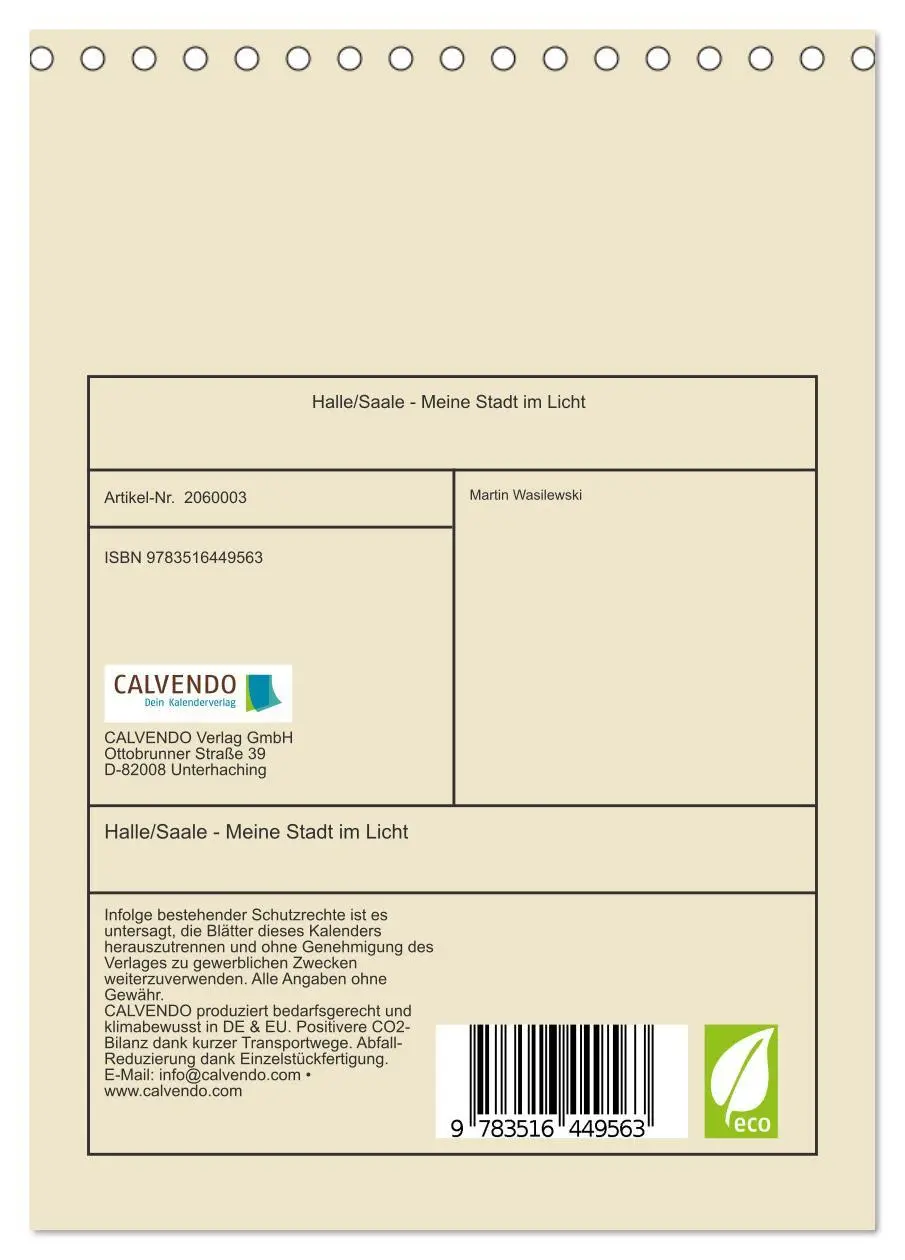Bild: 9783516449563 | Halle/Saale - Meine Stadt im Licht (Tischkalender 2026 DIN A5...