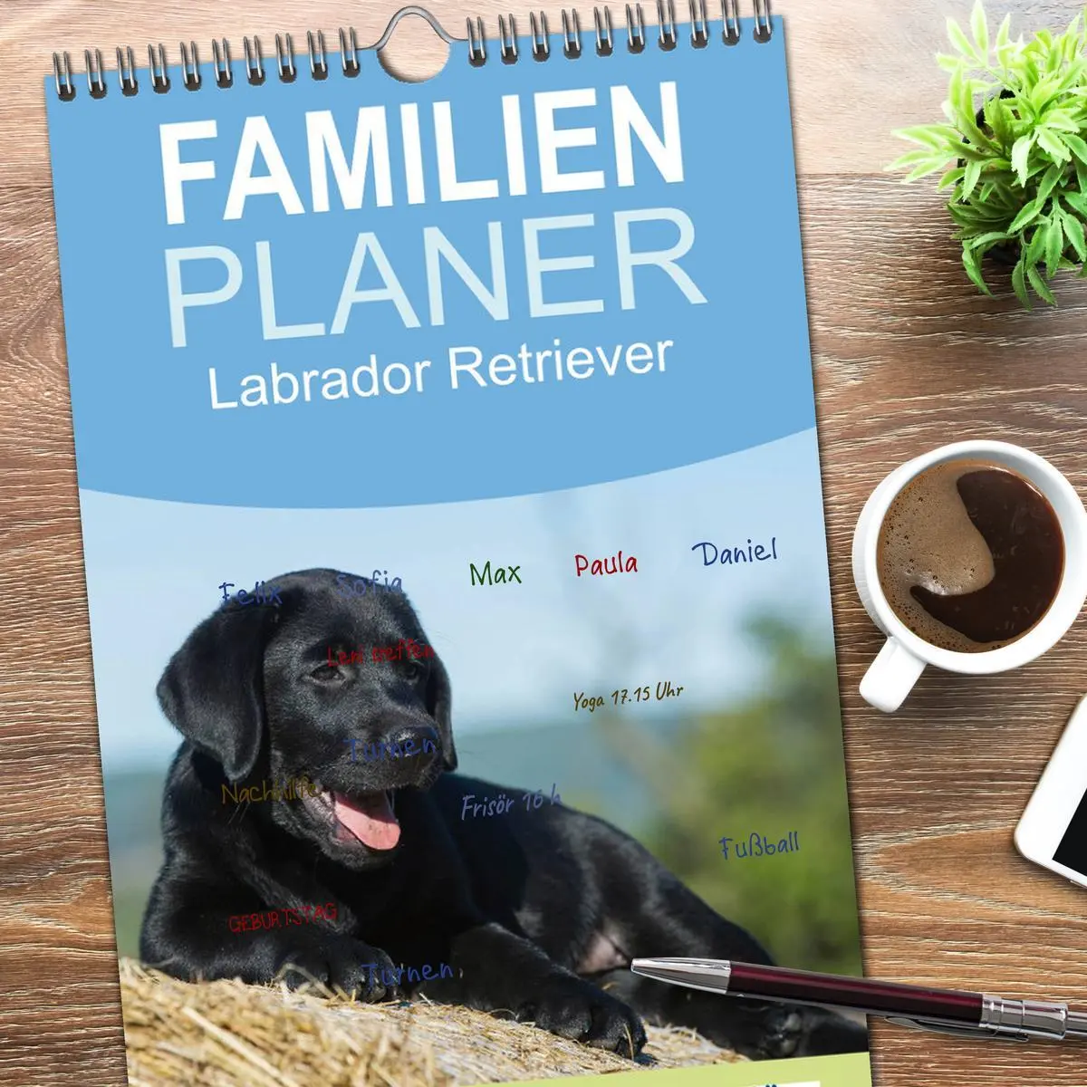 Bild: 9783516519563 | Familienplaner 2026 - Labrador Retriever 2026 mit 5 Spalten...