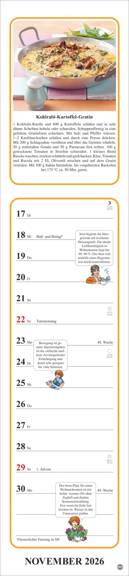 Bild: 9783756409563 | Tante Clara Küchenkalender 2026 | Kalender | Spiralbindung | 26 S.