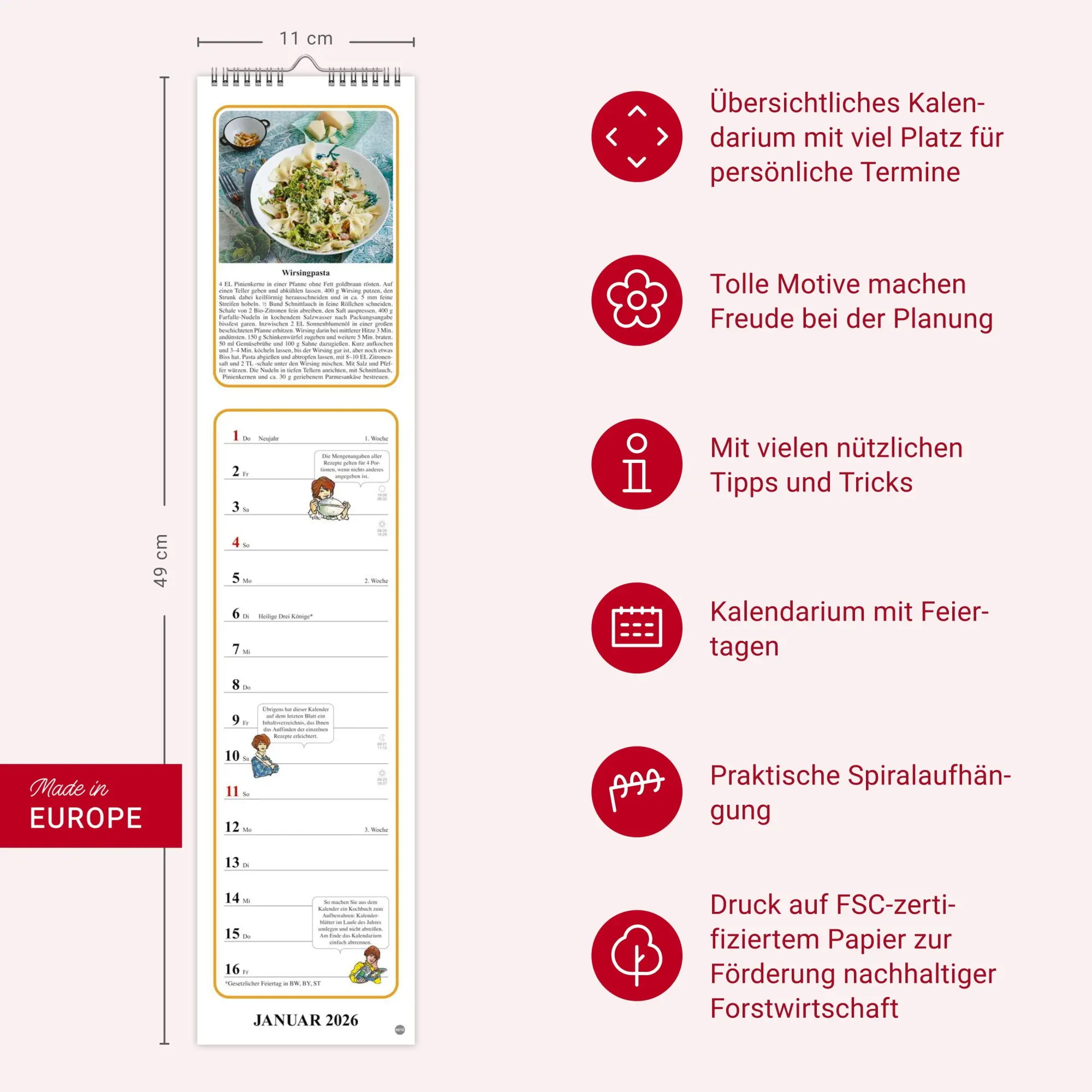 Bild: 9783756409563 | Tante Clara Küchenkalender 2026 | Kalender | Spiralbindung | 26 S.