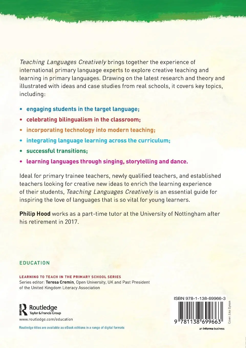 Rückseite: 9781138699663 | Teaching Languages Creatively | Philip Hood | Taschenbuch | Englisch