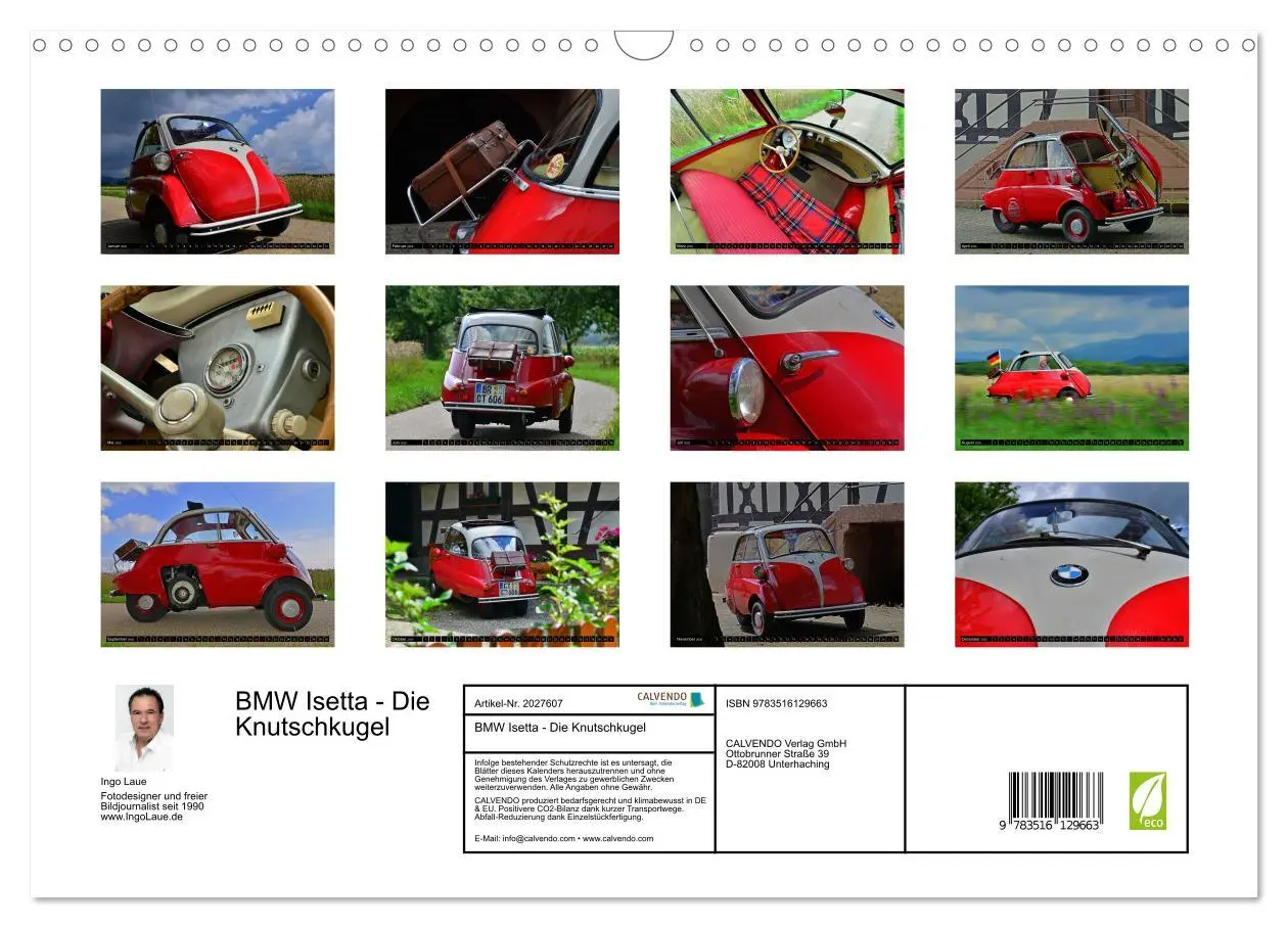 Bild: 9783516129663 | BMW Isetta - Die Knutschkugel (Wandkalender 2026 DIN A3 quer),...